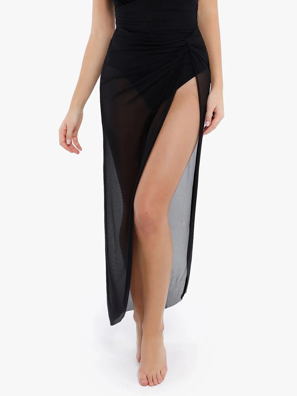 Bias Twist Mesh Sarong Coverup - Image 3