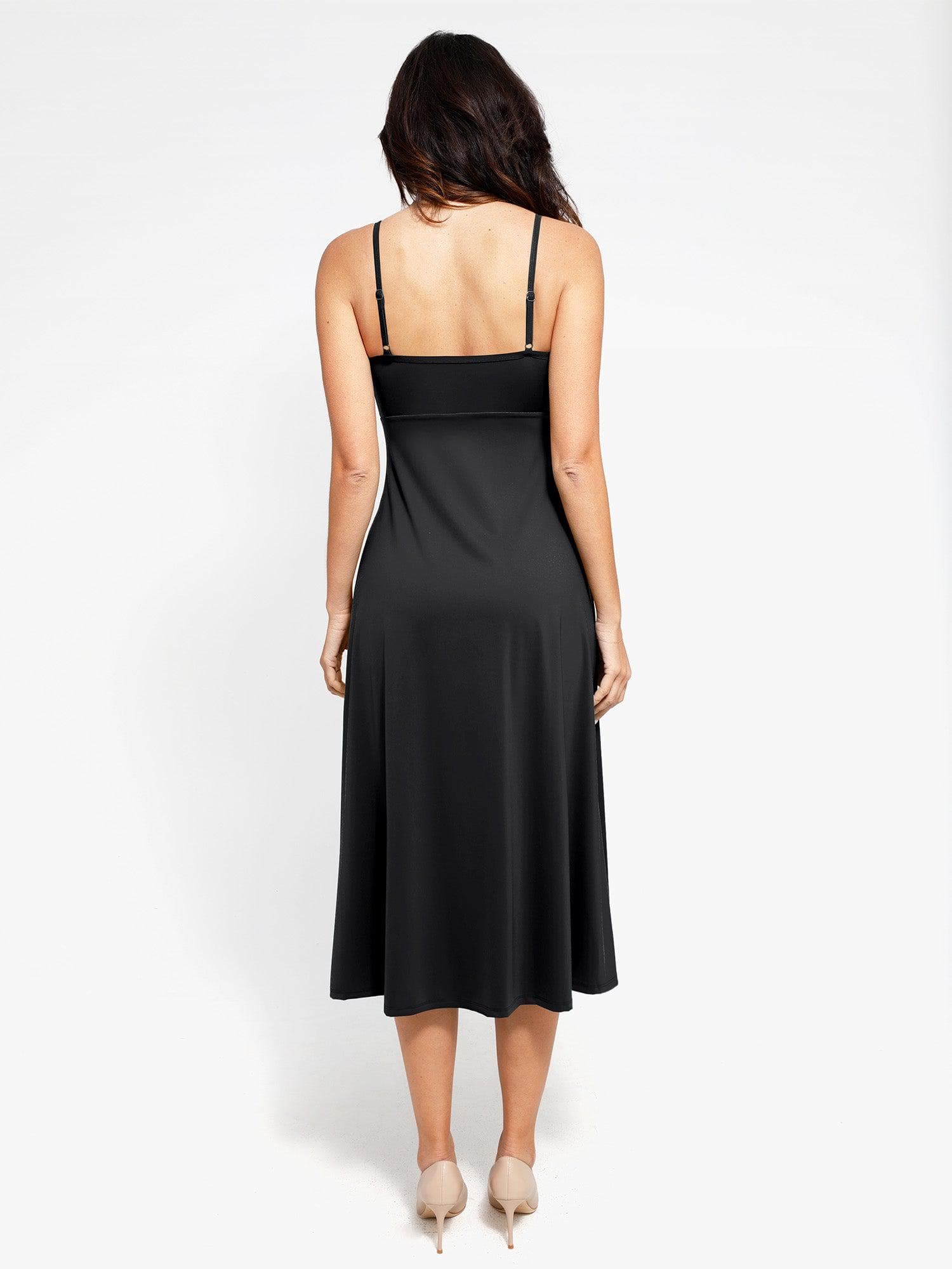Shapewear Built-In Tummy Control A-Line Midi Dresses - Image 29