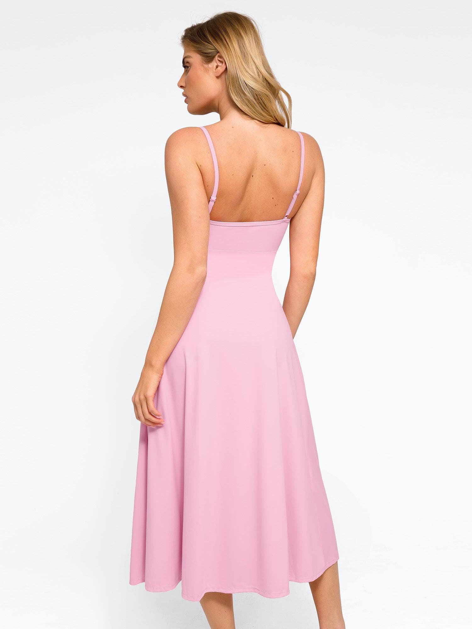 Shapewear Built-In Sculpting A-Line Midi Slip Dress - Image 7