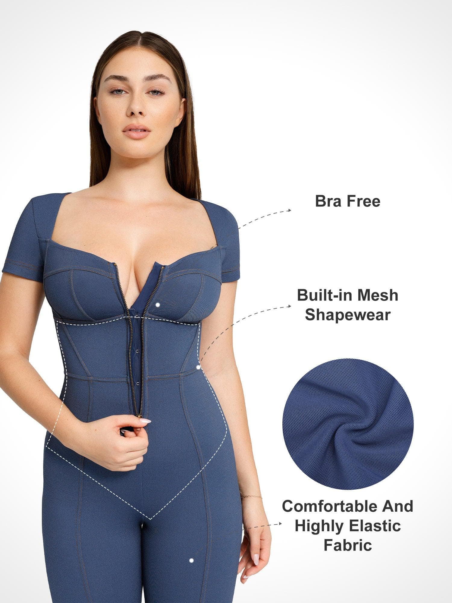 Shapewear Denim Sculpting Dress or Bodysuit or Jumpsuit - Image 26