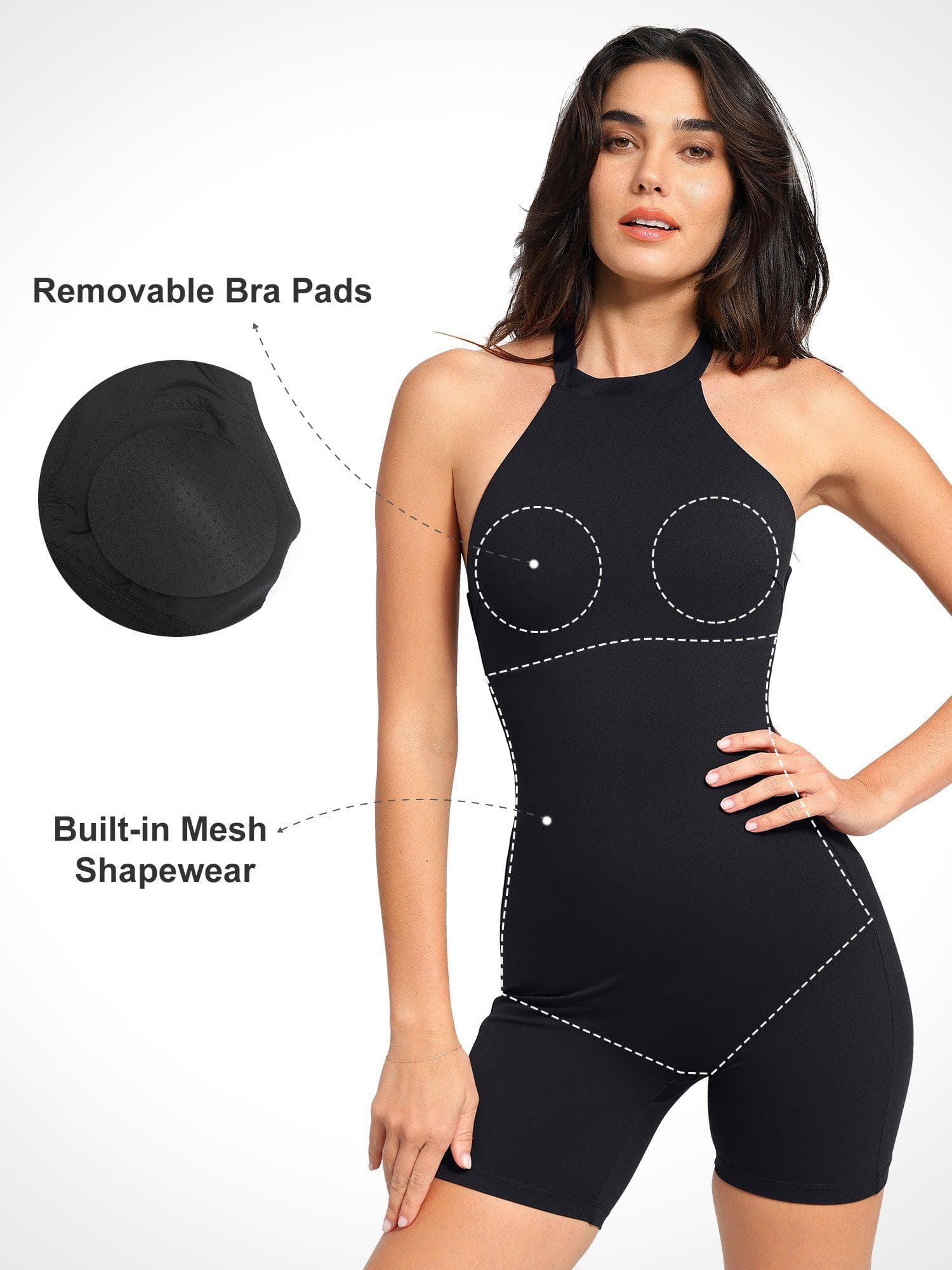 Built-In Shapewear Halter Jumpsuit Or Romper - Image 27