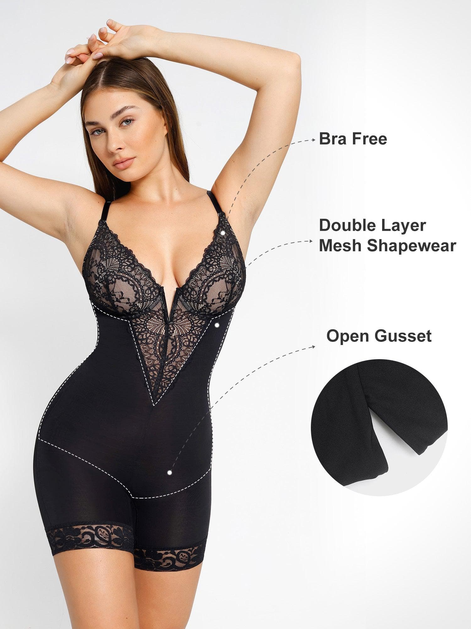 Built-In Shapewear Lace Bodysuit Or Jumpsuit Or Dress - Image 38