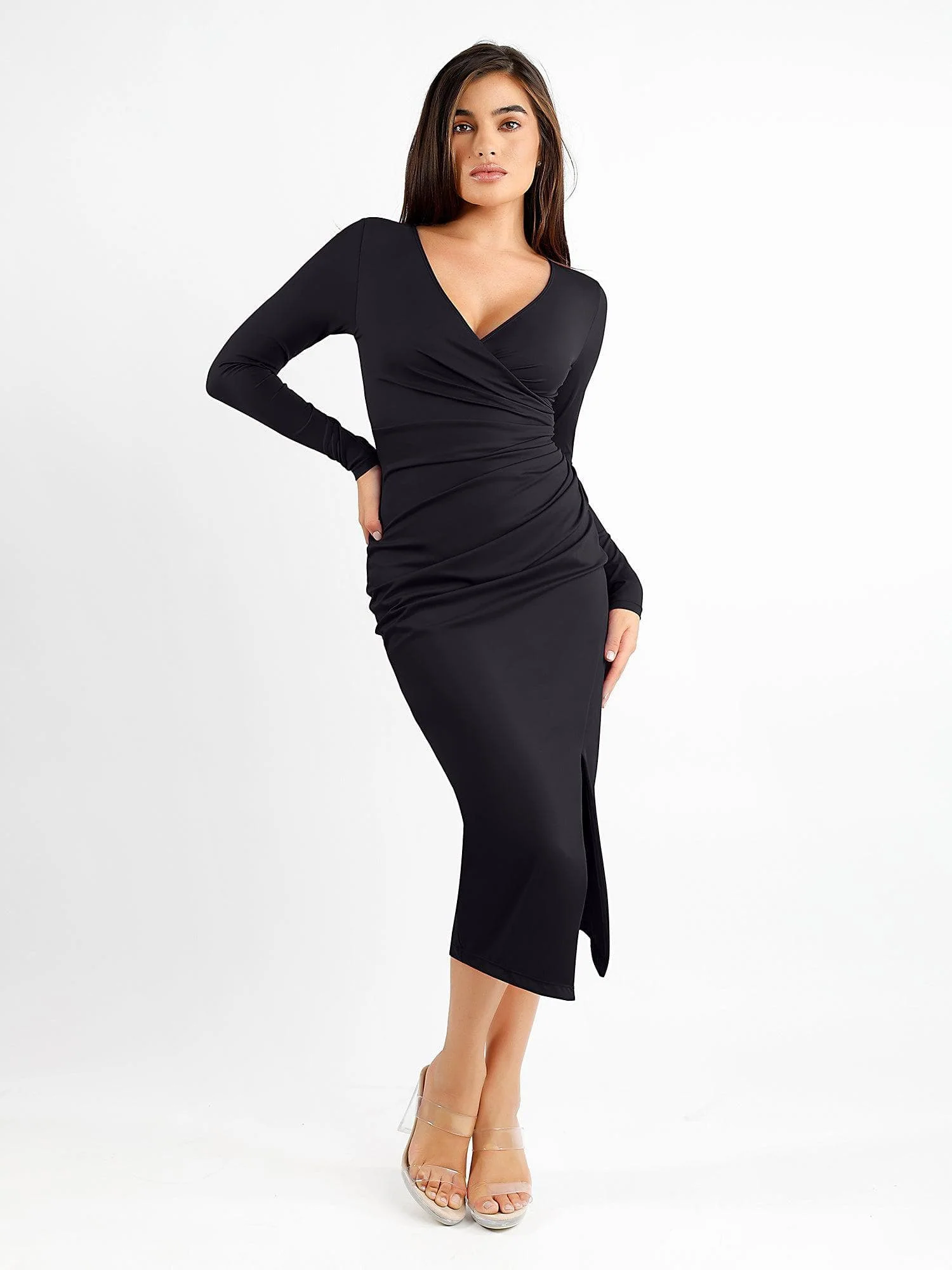 The Shapewear Dresses Long Sleeve Split - Image 40