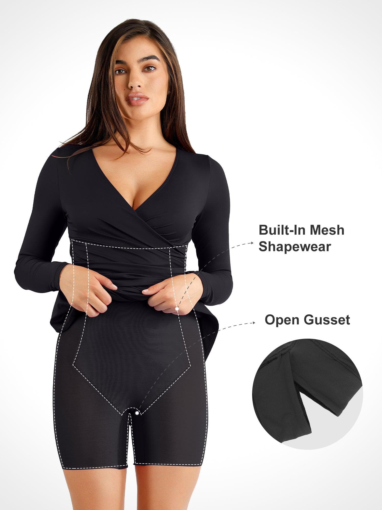 The Shapewear Dresses Long Sleeve Split - Image 41