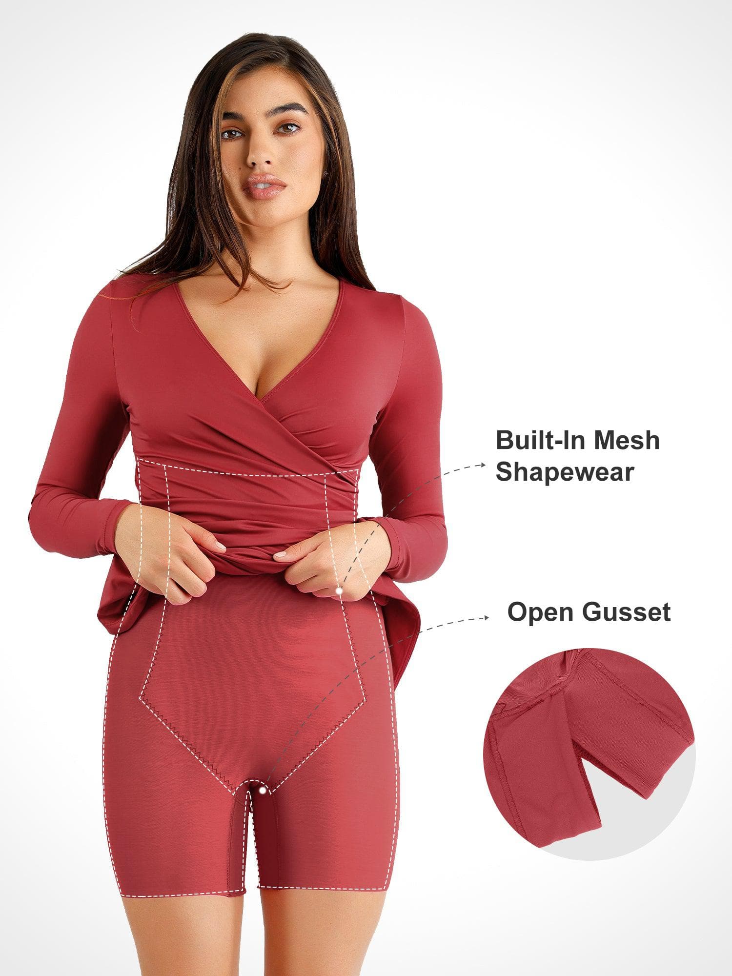 The Shapewear Dresses Long Sleeve Split - Image 46