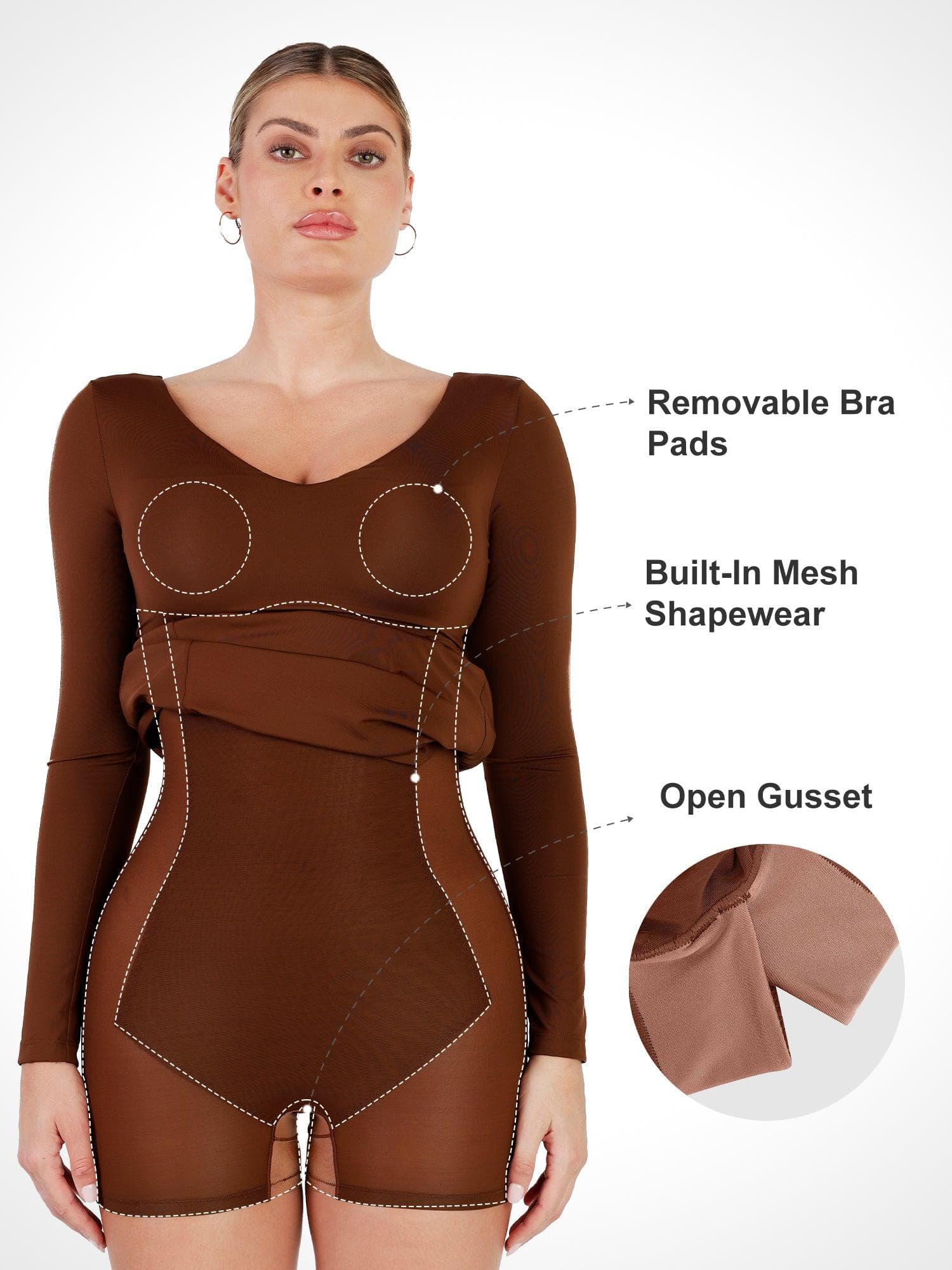 The Shapewear Dresses Long Sleeve Split - Image 9