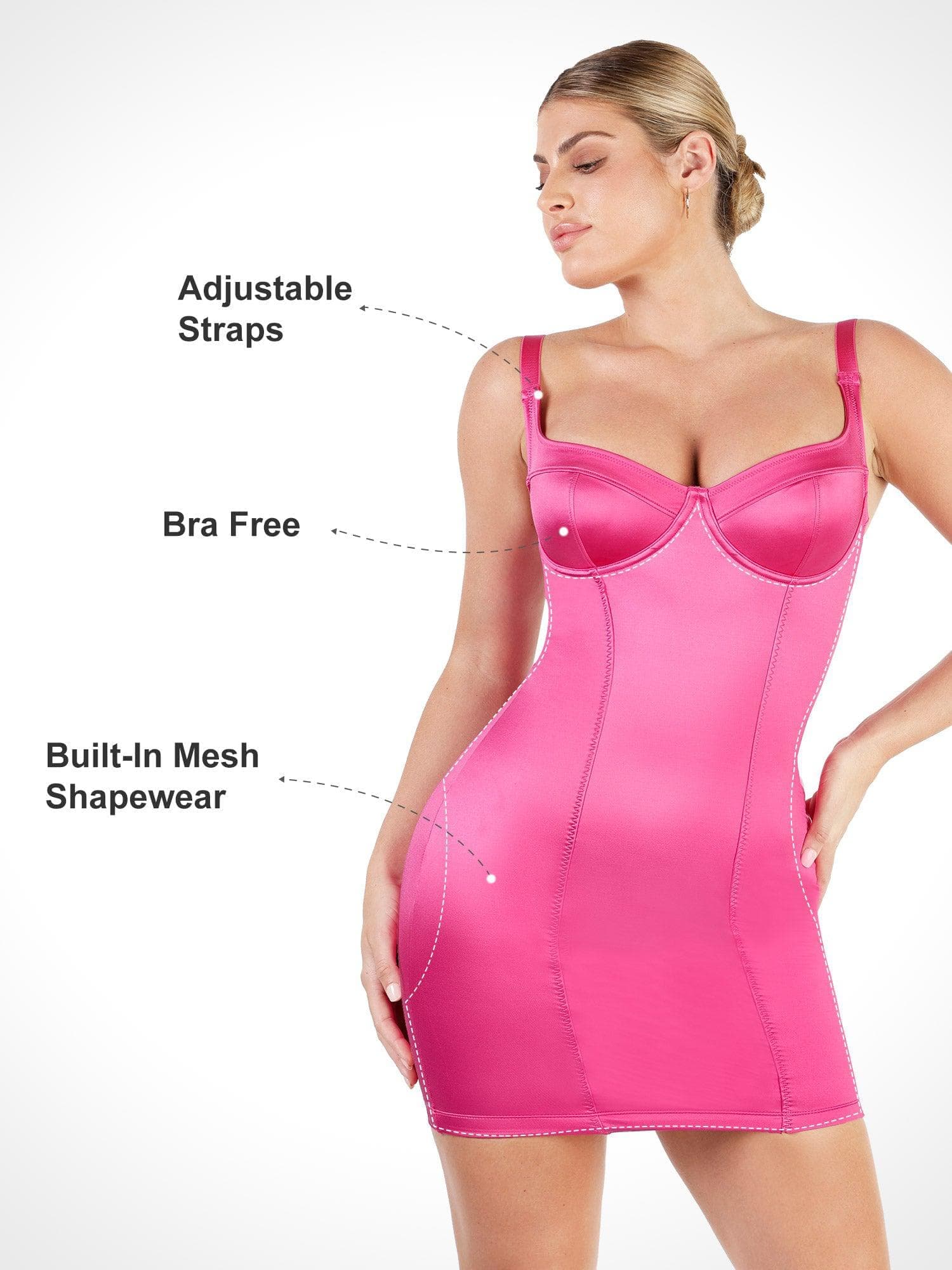 Shapewear Scuplting Satin Bustier Mini Dress - Image 17