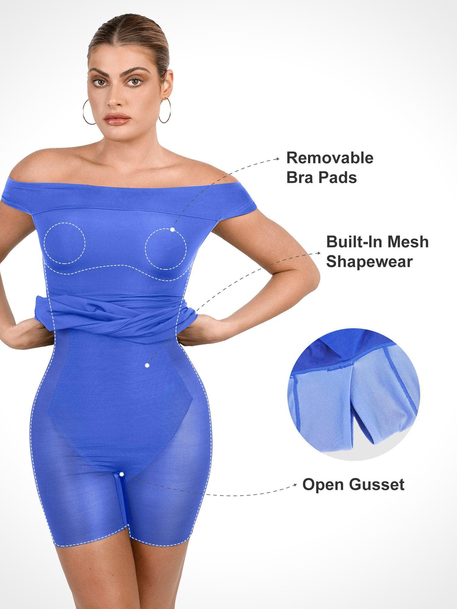 Shapewear Off-the-Shoulder Bodycon Mini Dress - Image 13