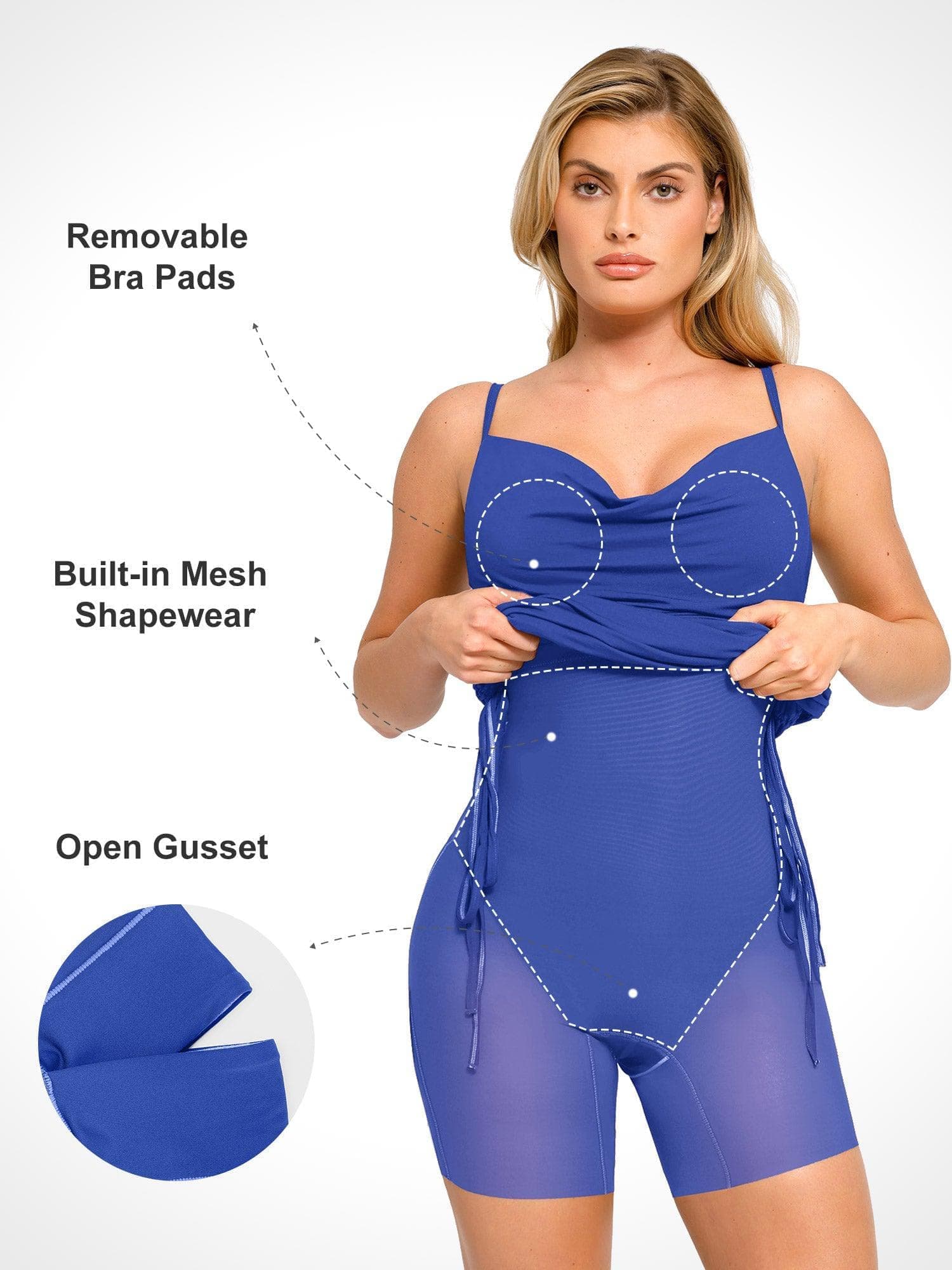 Shapewear Ruched Modal Bodycon Mini Slip Dress - Image 28