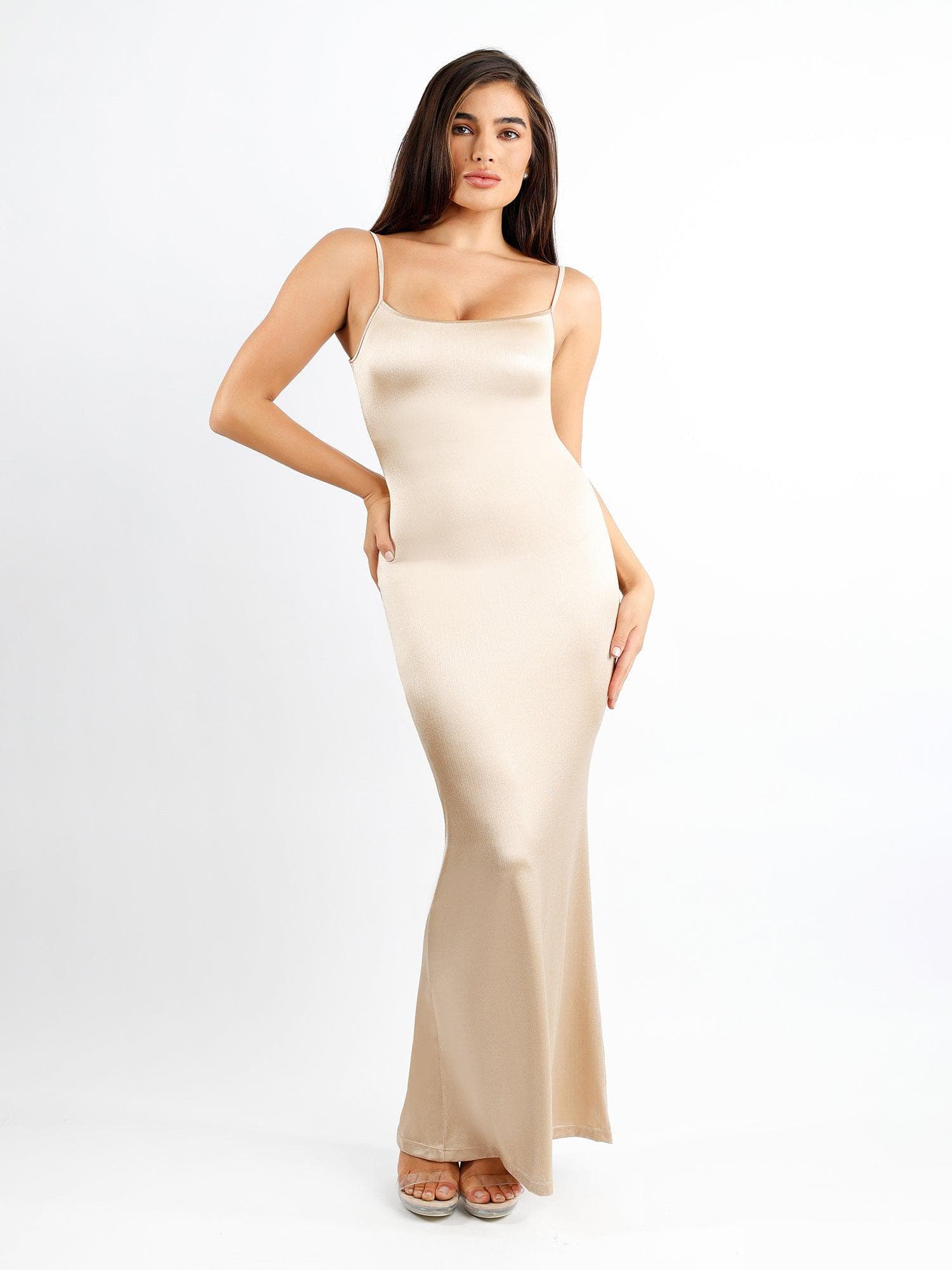 Shapewear Solid Shine Slimming Maxi Dresses or Bodysuit - Image 25