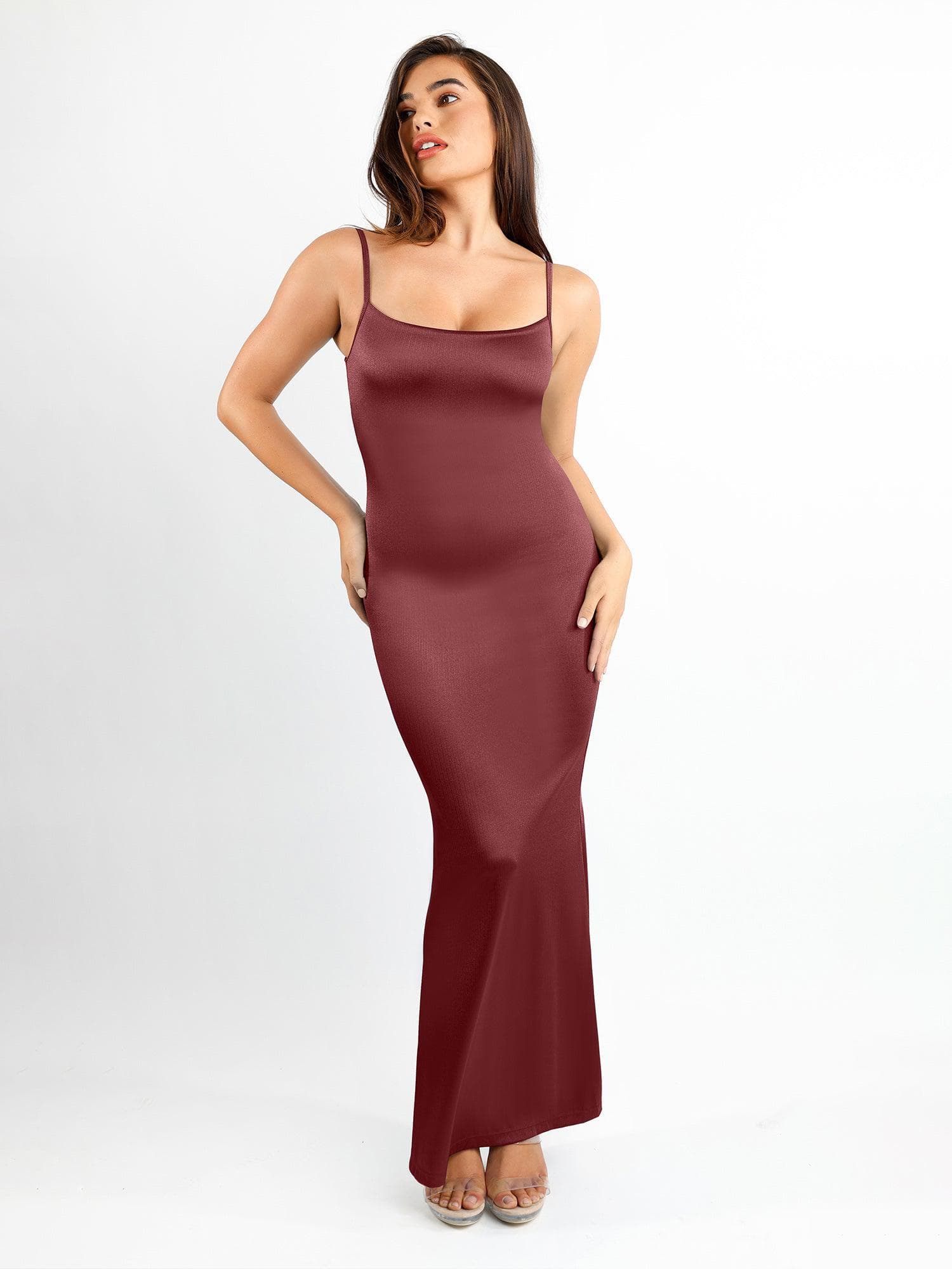 Shapewear Shine Slimming Tummy Control Maxi Slip Dress - Image 13