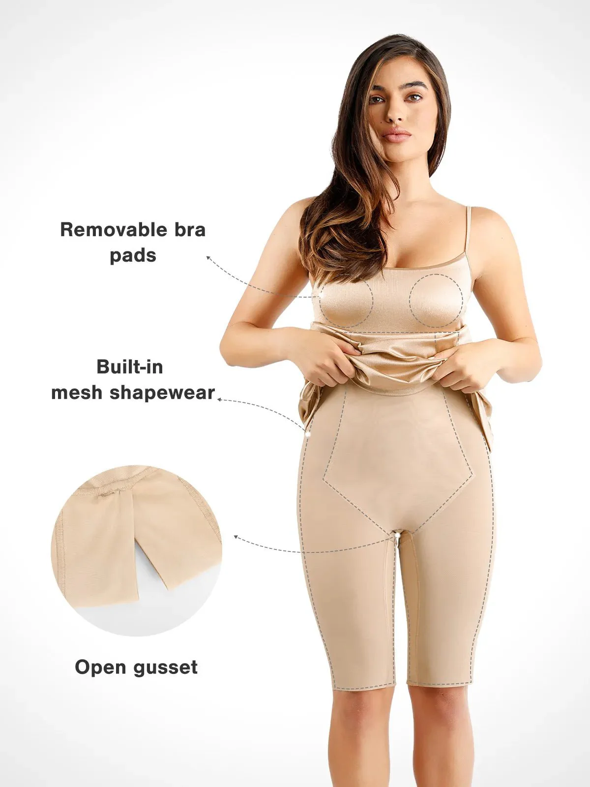 Shapewear Shine Slimming Tummy Control Maxi Slip Dress - Image 7