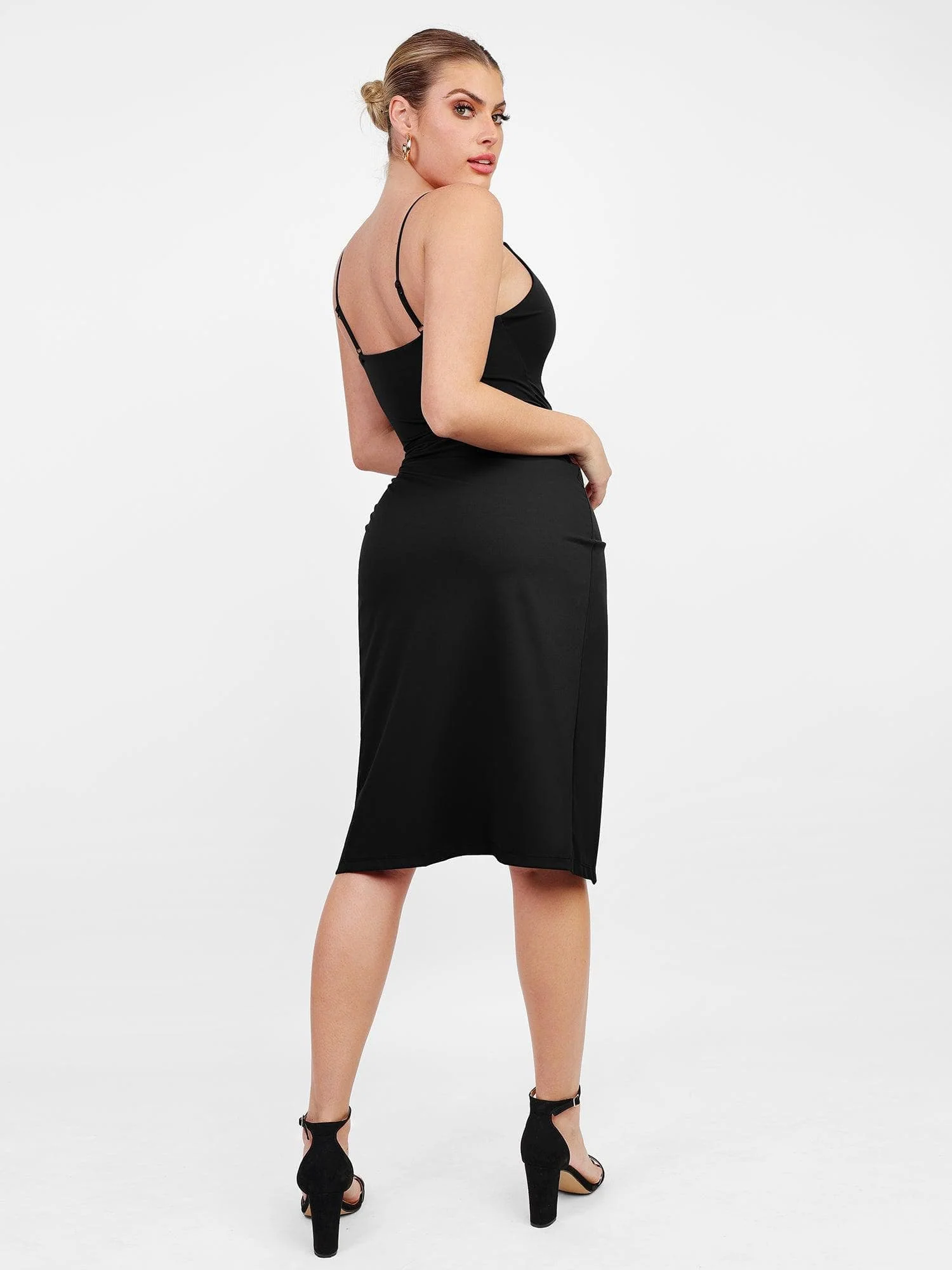 Shapewear Sculpting Wrap Midi Slip Dress - Image 10