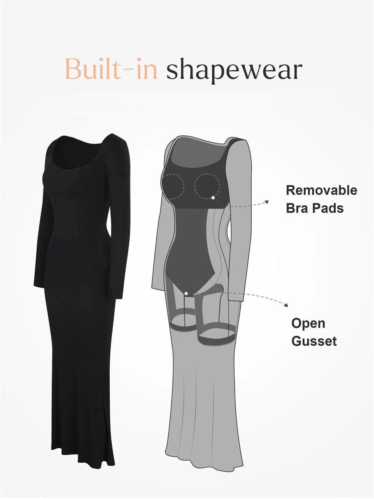 Shapewear Soft Modal Sculpting Dresses - Image 34