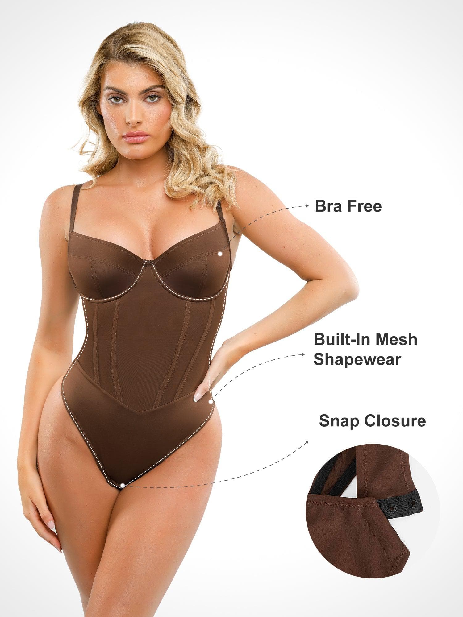 Built-In Shapewear Thong Bodysuits Or Split Midi Skirt - Image 22