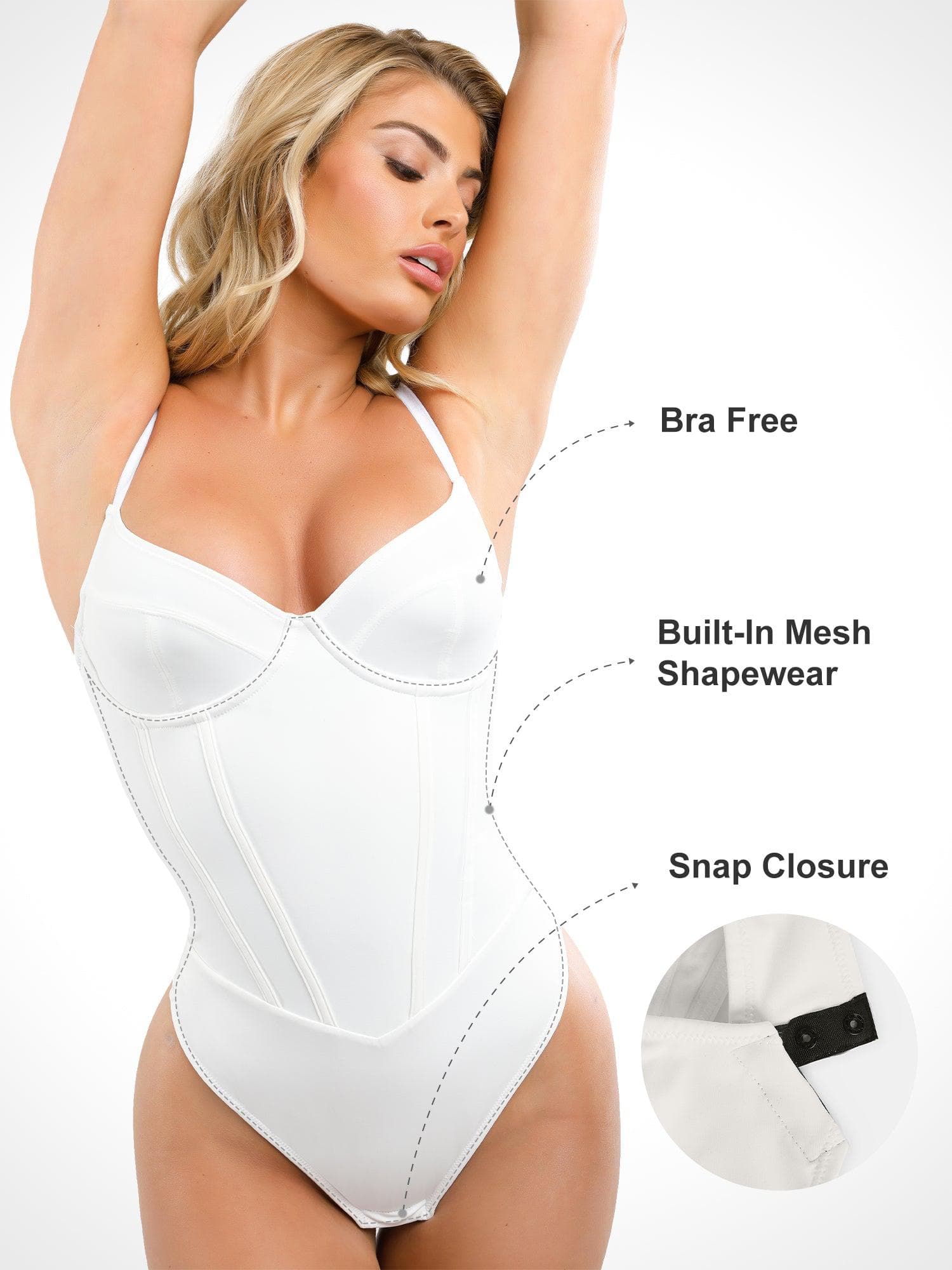 Built-In Shapewear Thong Bodysuits Or Split Midi Skirt - Image 27