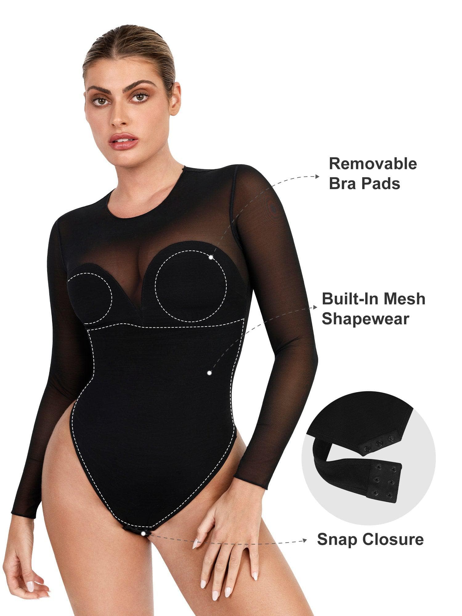 Built-In Shapewear Thong Bodysuits Or Split Midi Skirt - Image 40