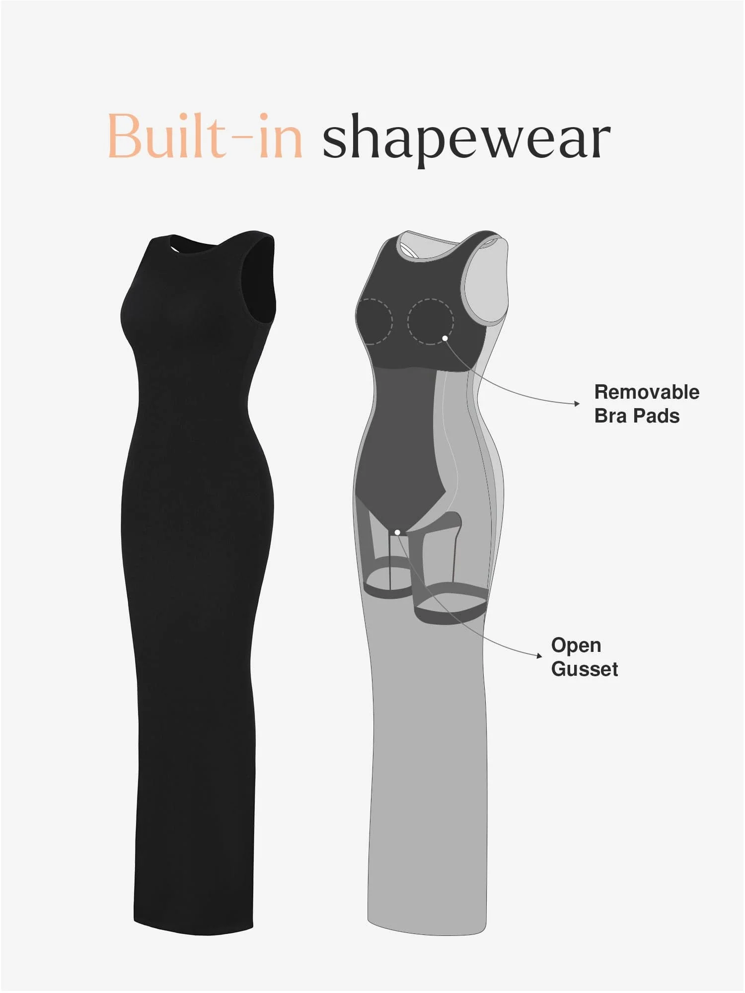 Shapewear Modal Sleeveless Crew Neck Slimming Maxi Dress - Image 7