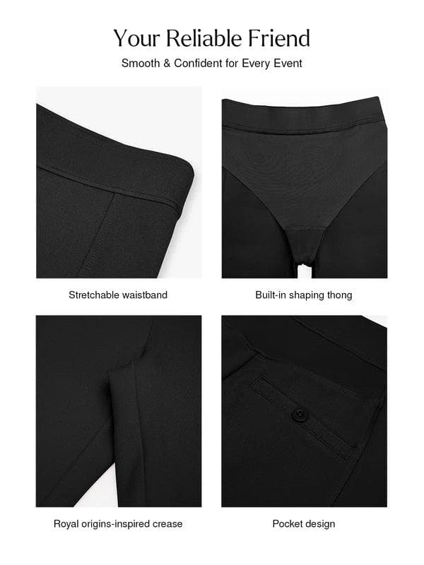 Day To Night Set Square Neck Tank Bodysuit Built-in Shapewear Pants - Image 9