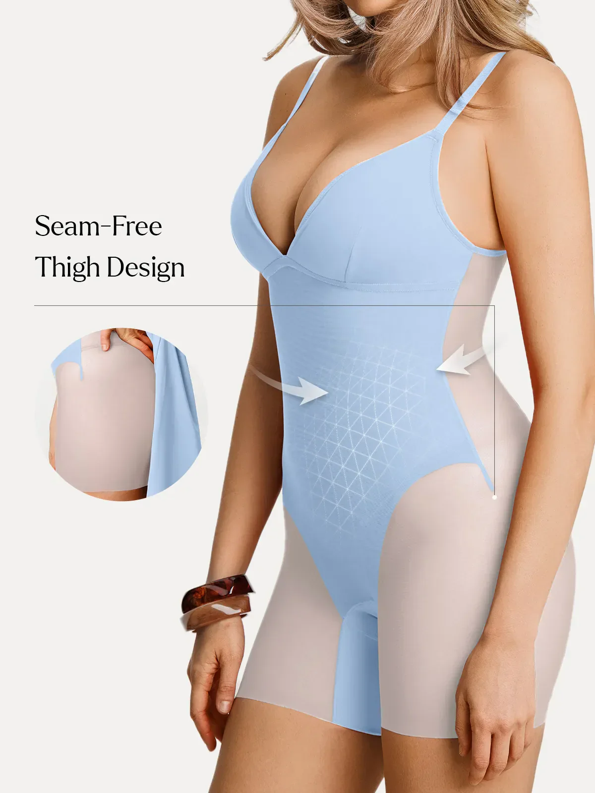 Deep V Zip Front Two-Piece Sculpting Mini Dress - Image 20