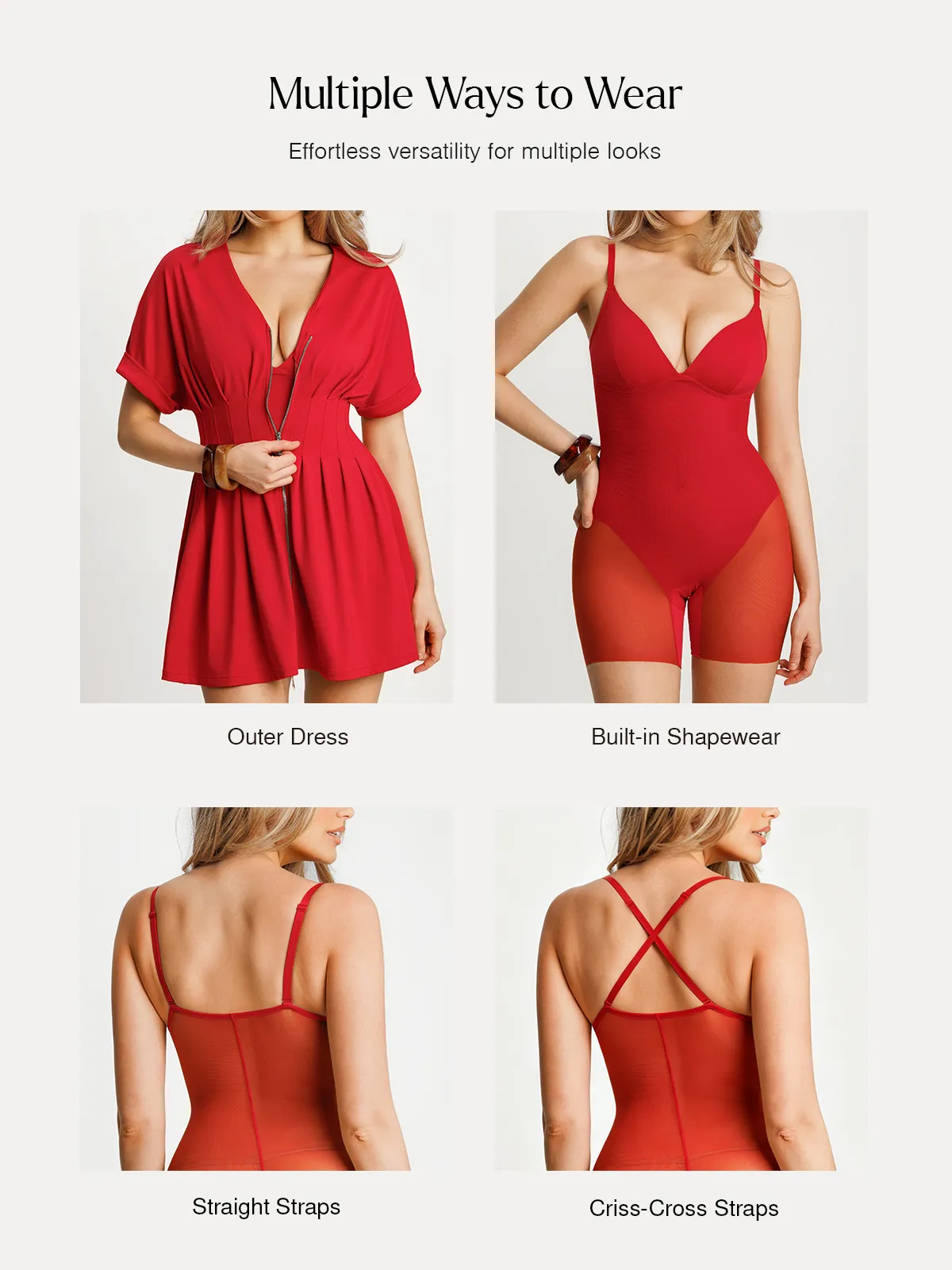 Deep V Zip Front Two-Piece Sculpting Mini Dress - Image 33