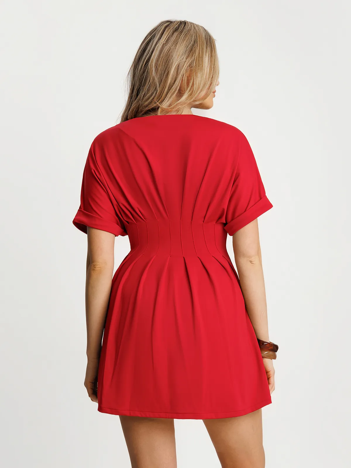 Deep V Zip Front Two-Piece Sculpting Mini Dress - Image 37