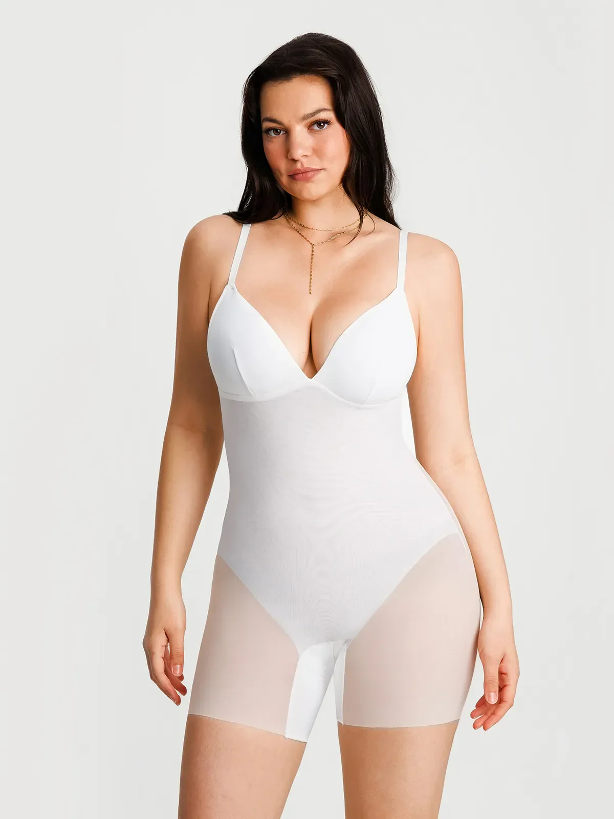 Deep V Zip Front Two-Piece Sculpting Mini Dress - Image 47