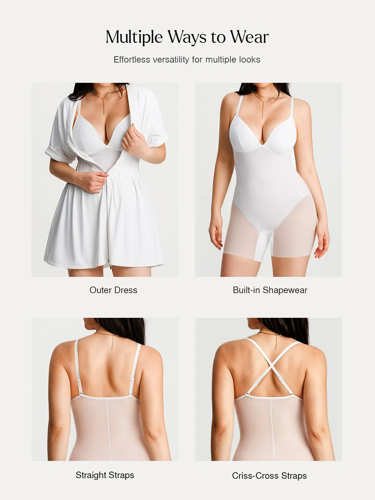 Deep V Zip Front Two-Piece Sculpting Mini Dress - Image 49