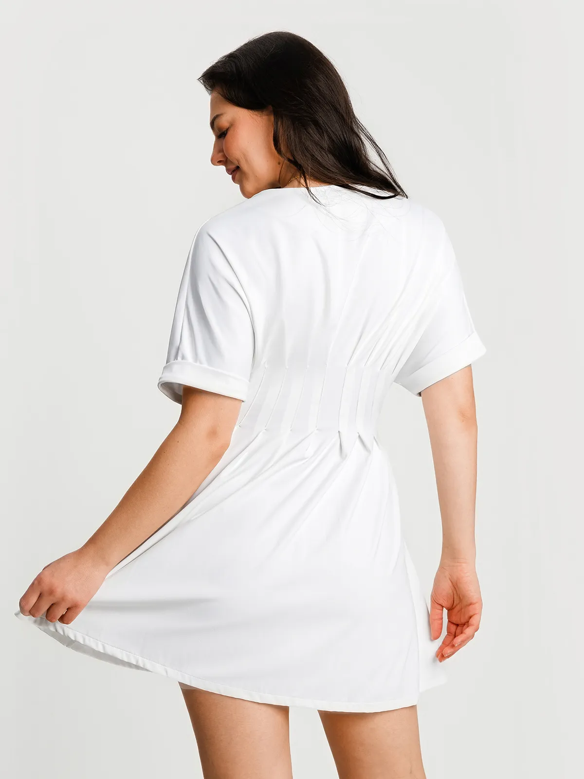 Deep V Zip Front Two-Piece Sculpting Mini Dress - Image 53