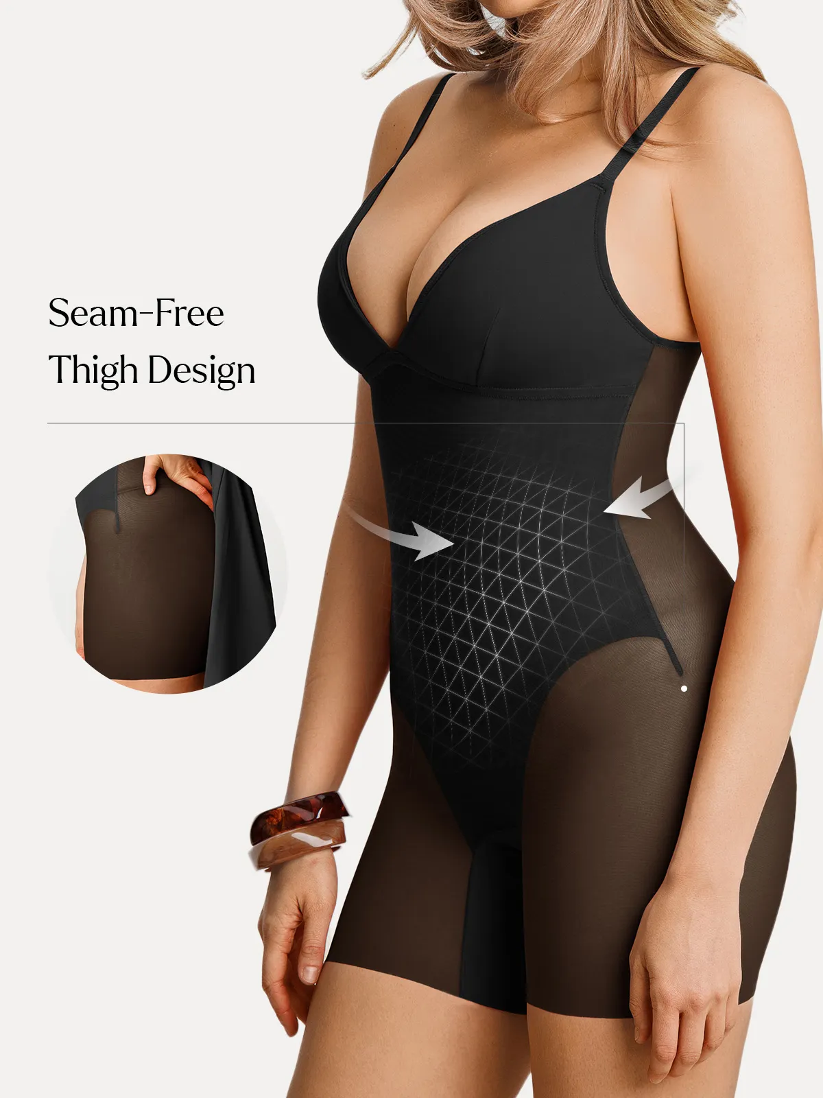 Deep V Zip Front Two-Piece Sculpting Mini Dress - Image 6