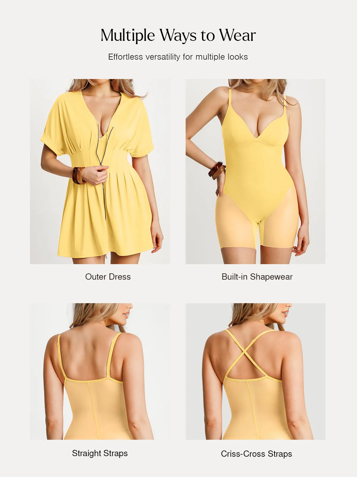 Deep V Zip Front Two-Piece Sculpting Mini Dress - Image 64