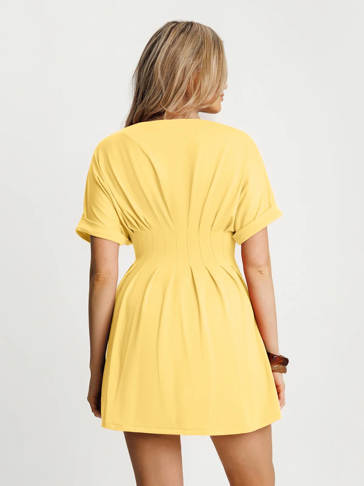 Deep V Zip Front Two-Piece Sculpting Mini Dress - Image 68