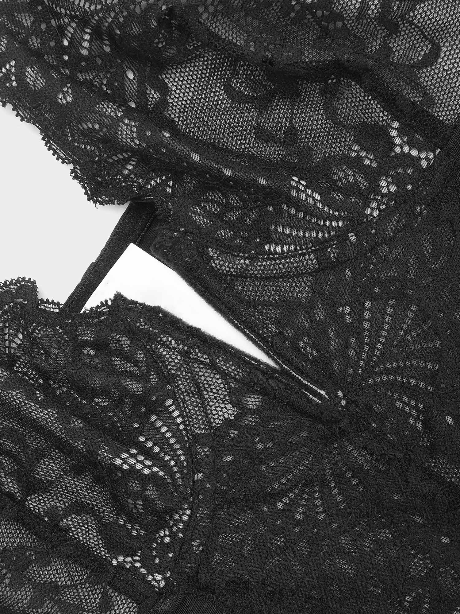Shapewear Lace Deep-V Neck Bodysuits or Faux Leather Skirts - Image 18