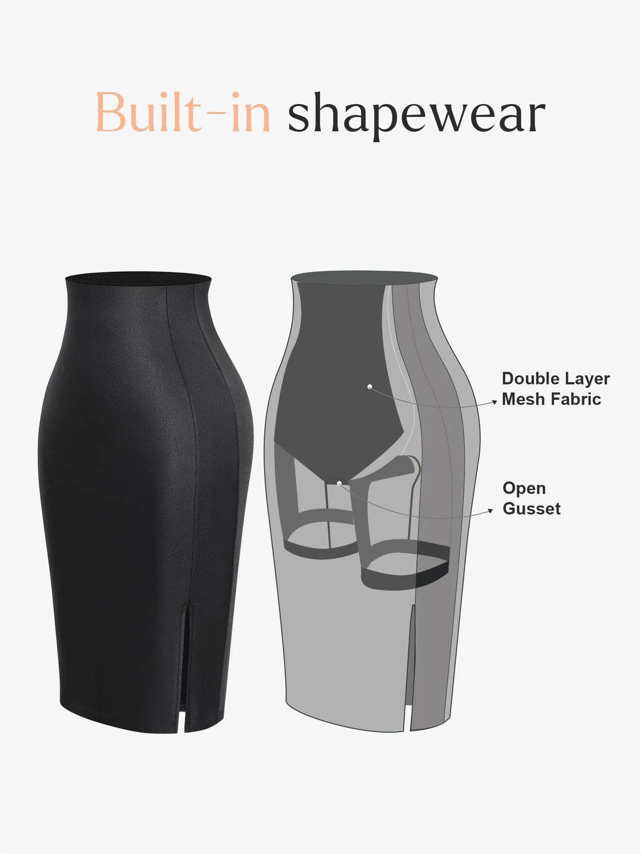 Shapewear Lace Deep-V Neck Bodysuits or Faux Leather Skirts - Image 27
