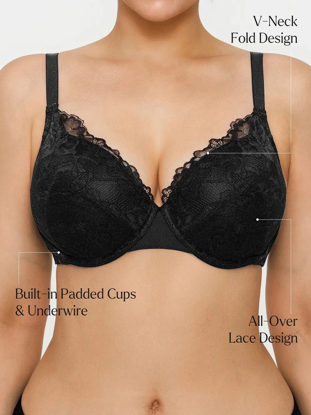 Lace Full-Cup Underwire Comfort Support Bra - Image 10