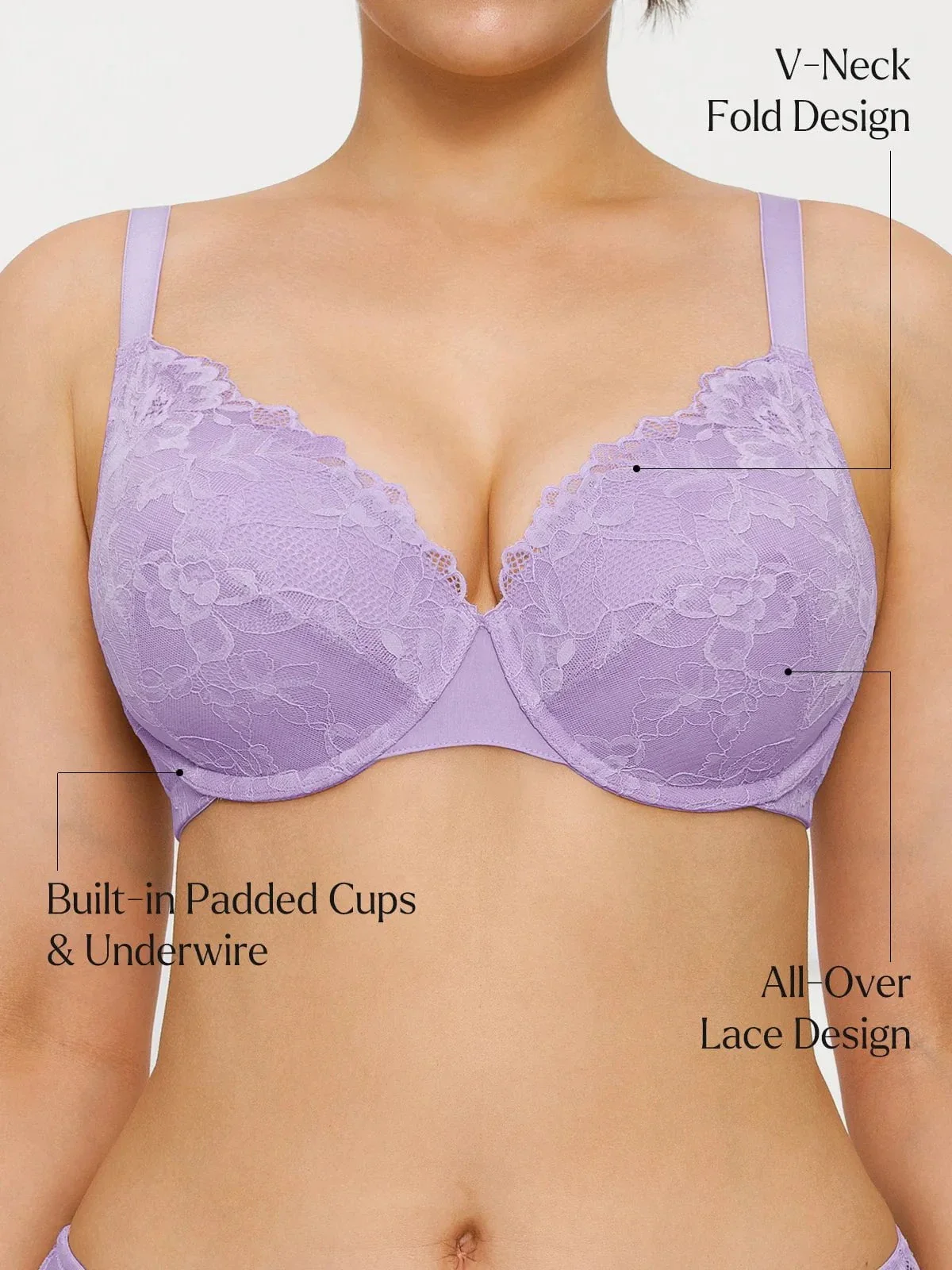 Lace Full-Cup Underwire Comfort Support Bra - Image 20