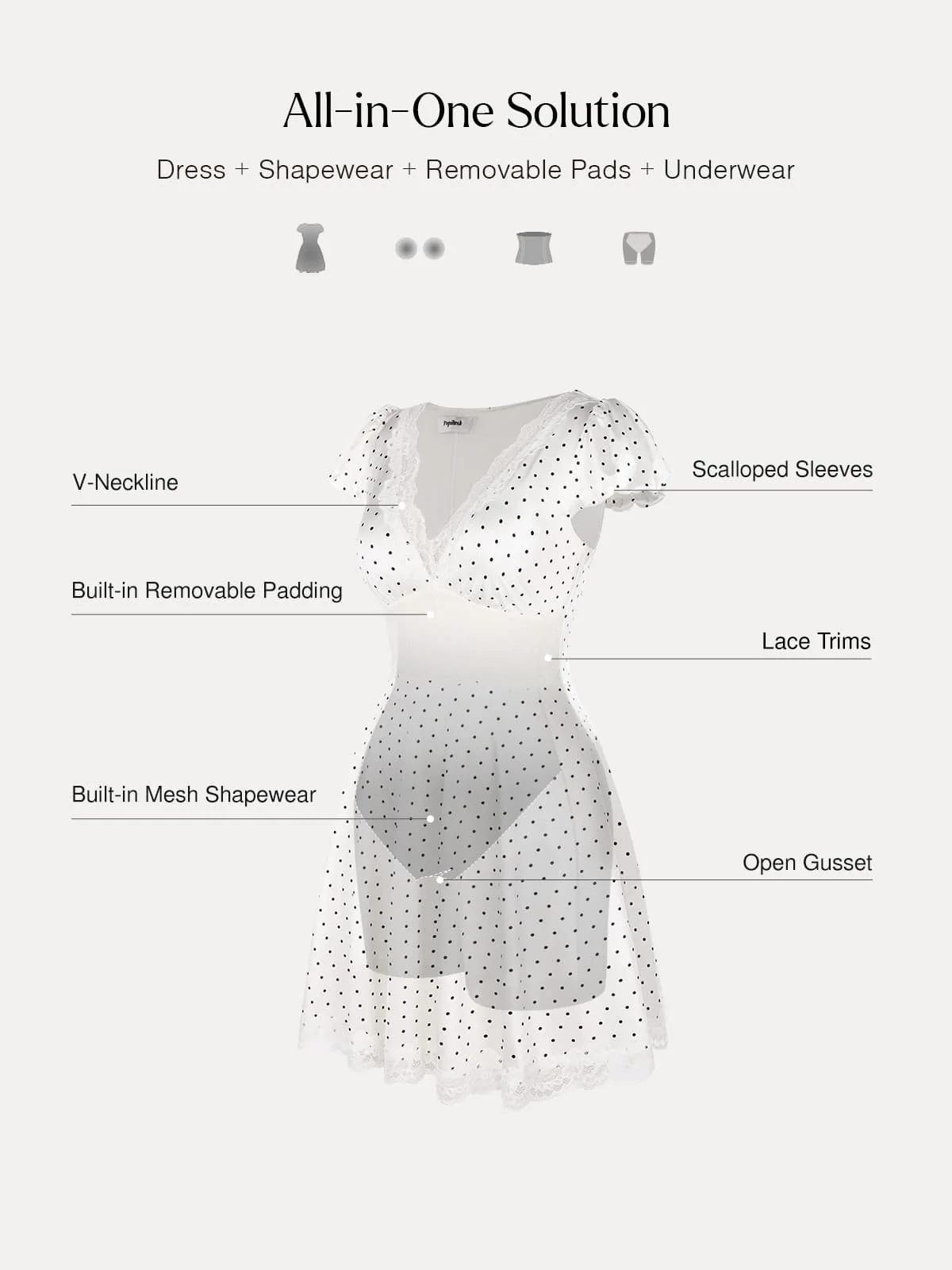 Lace Trim Sculpting Fit & Flare Mini Dress - Image 14
