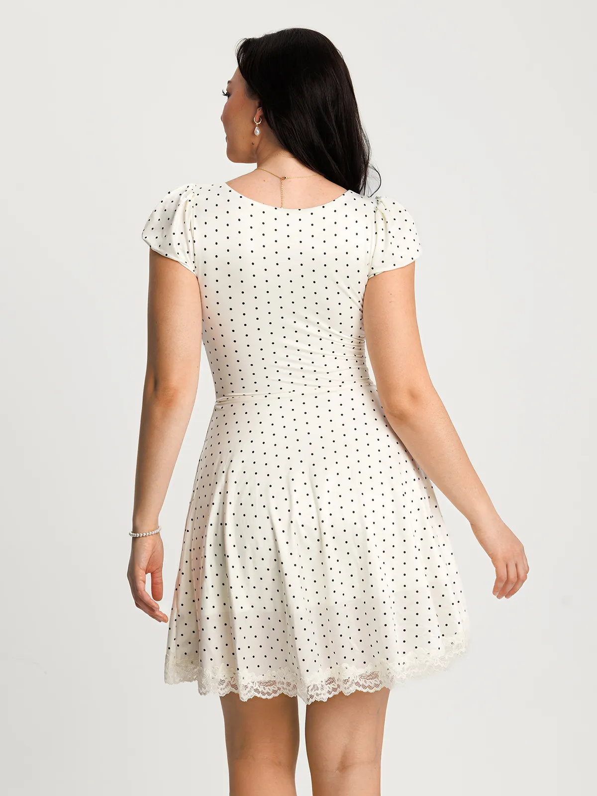 Lace Trim Sculpting Fit & Flare Mini Dress - Image 18