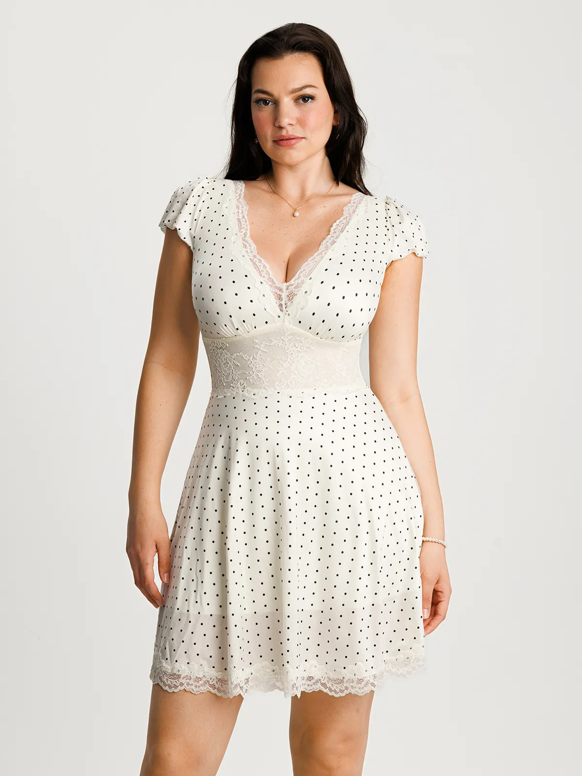 Lace Trim Sculpting Fit & Flare Mini Dress - Image 20