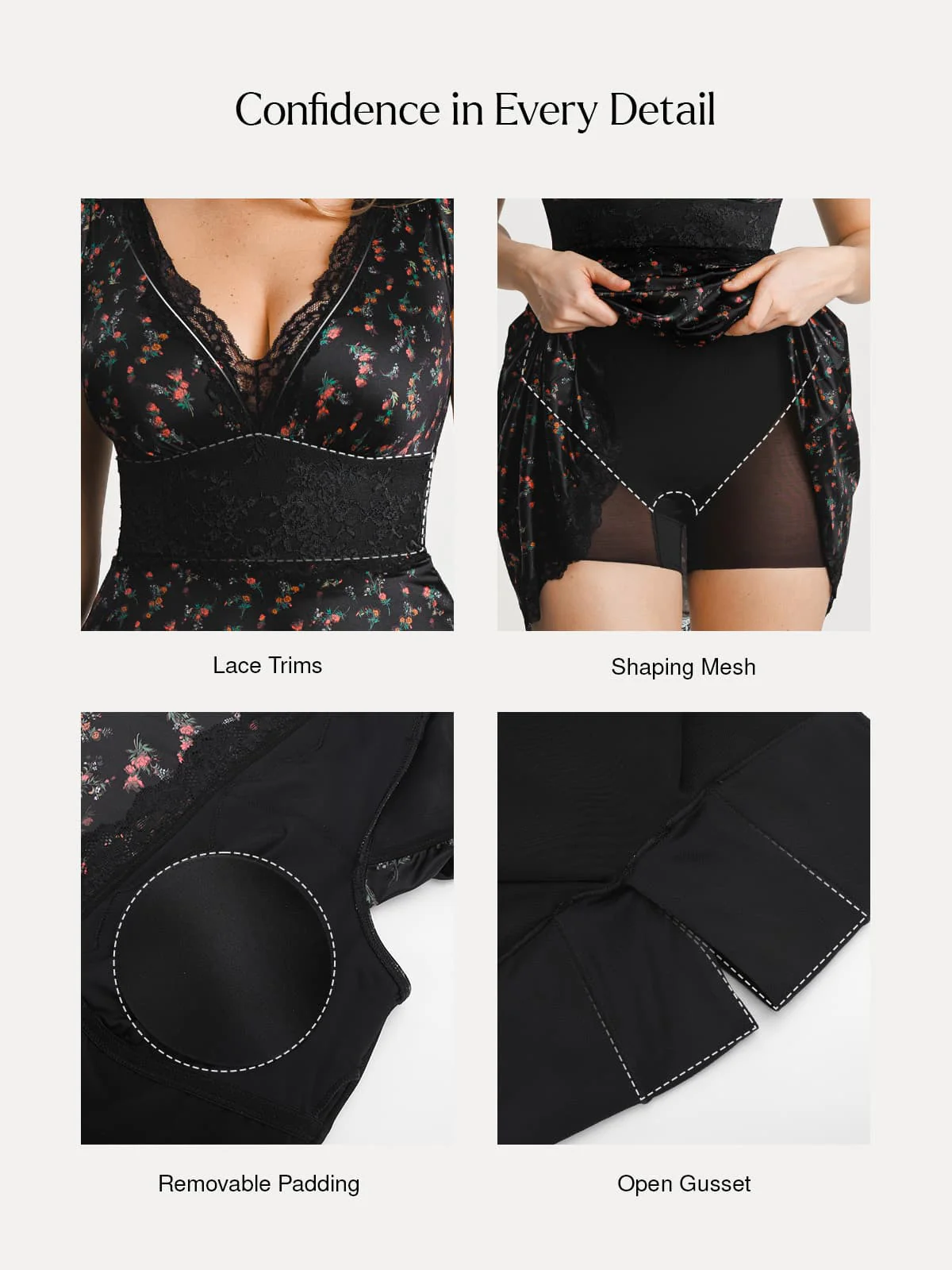 Lace Trim Sculpting Fit & Flare Mini Dress - Image 4