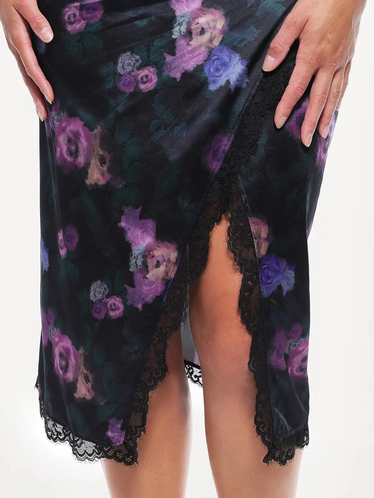 Lace Trim Sculpting Floral-Print Midi Dress - Image 14