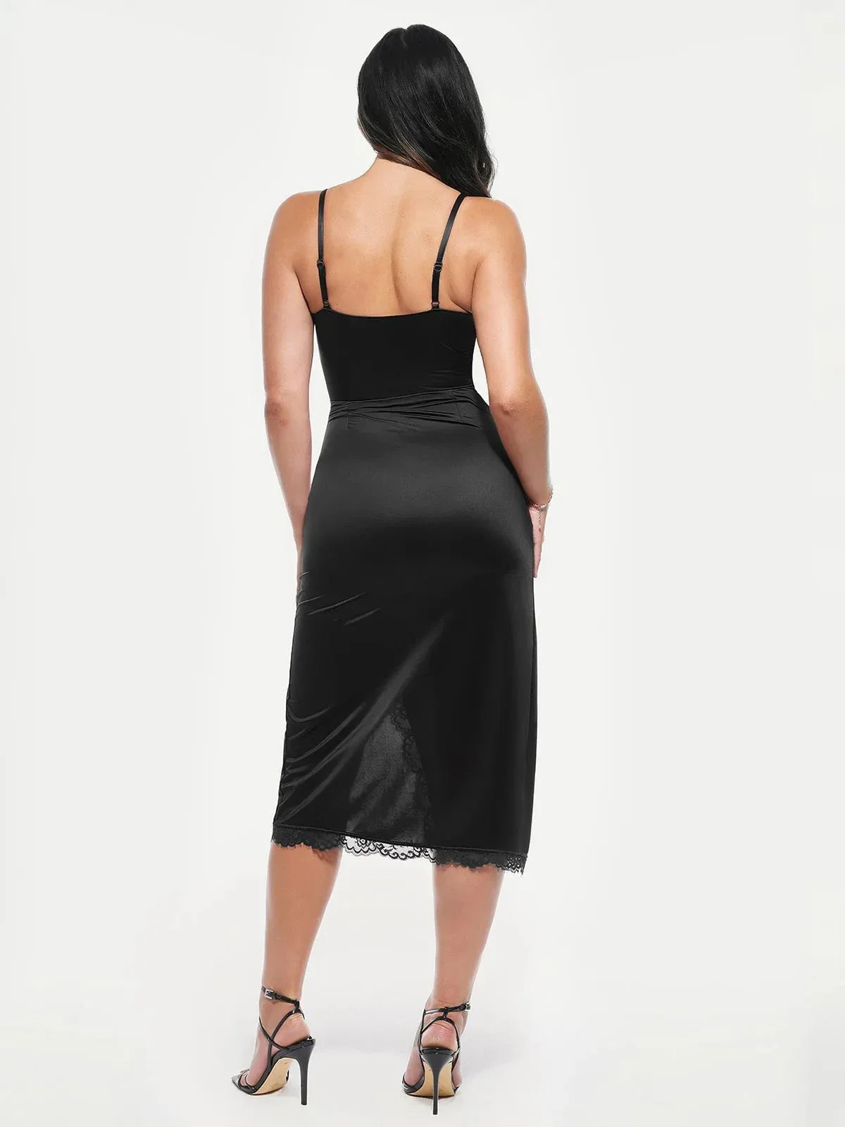 Lace Trim Sculpting Floral-Print Midi Dress - Image 34
