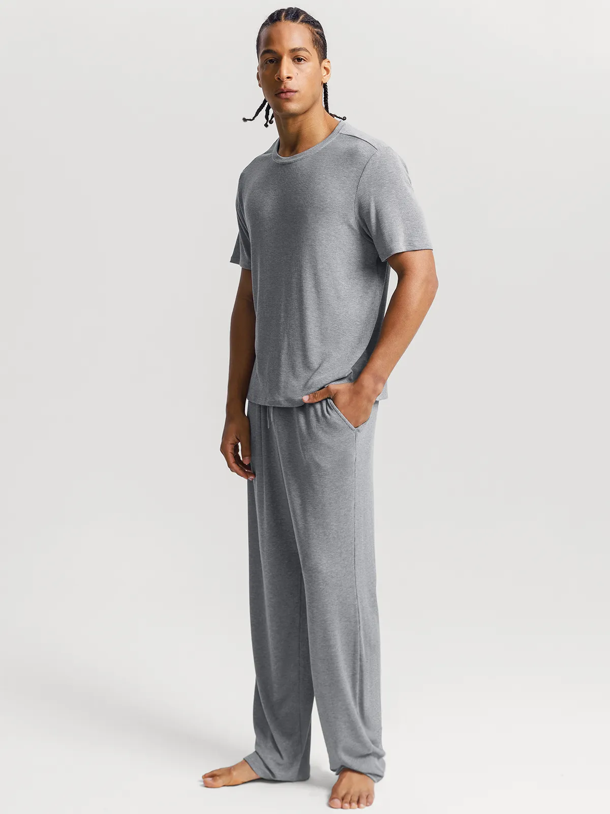 Men's Modal Short Sleeve & Pant PJ Set - Image 12