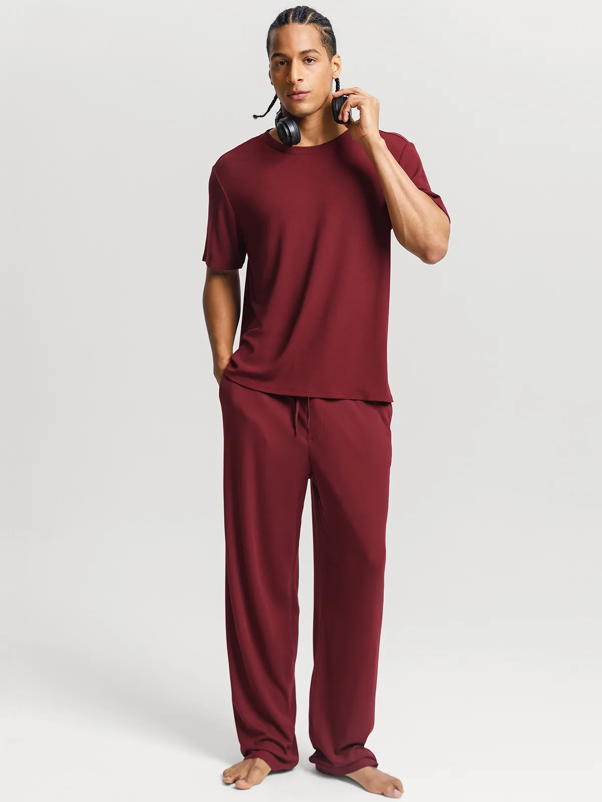Men's Modal Short Sleeve & Pant PJ Set - Image 26