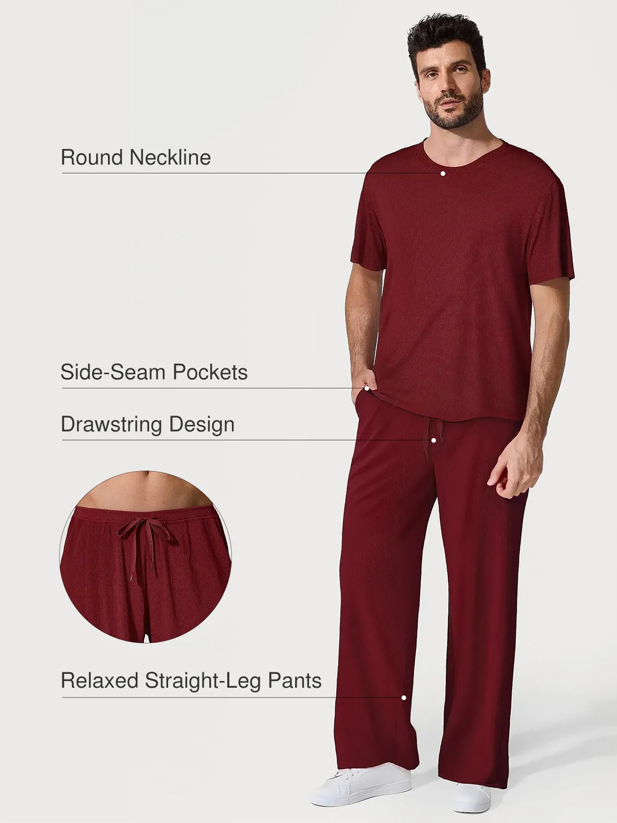 Men's Modal Short Sleeve & Pant PJ Set - Image 27