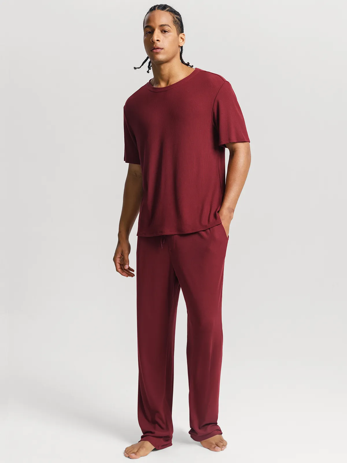 Men's Modal Short Sleeve & Pant PJ Set - Image 28