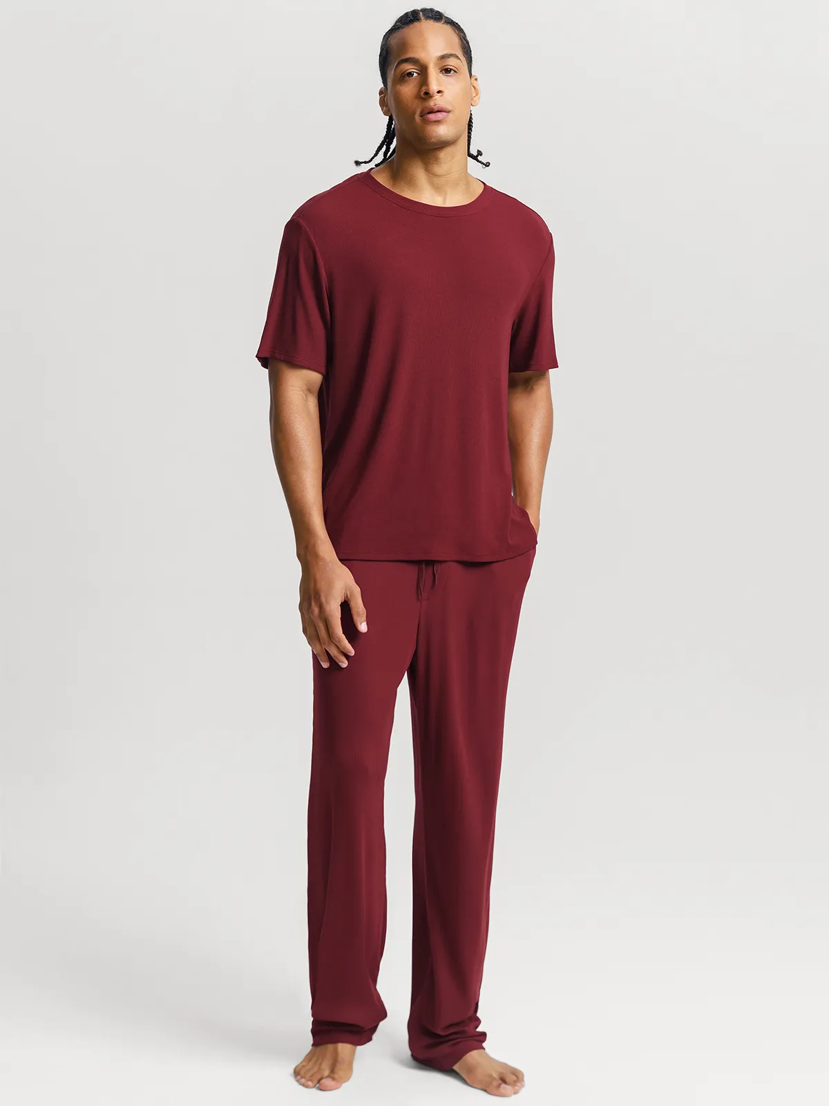 Men's Modal Short Sleeve & Pant PJ Set - Image 29