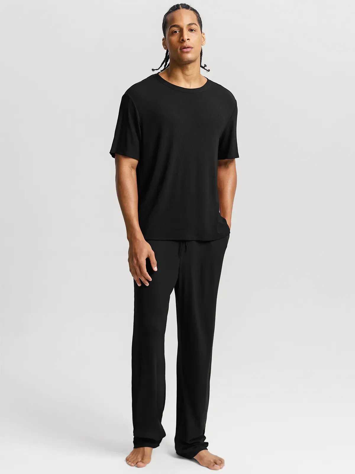 Men's Modal Short Sleeve & Pant PJ Set - Image 3