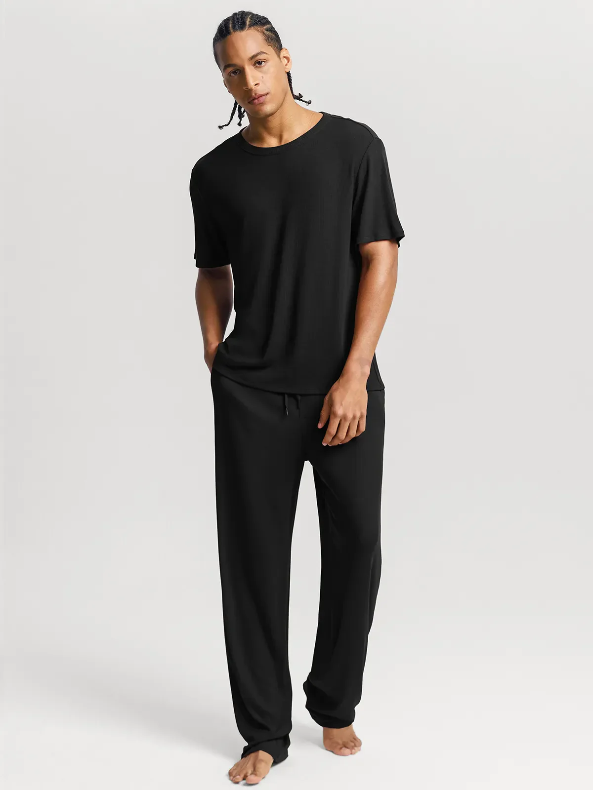 Men's Modal Short Sleeve & Pant PJ Set - Image 5