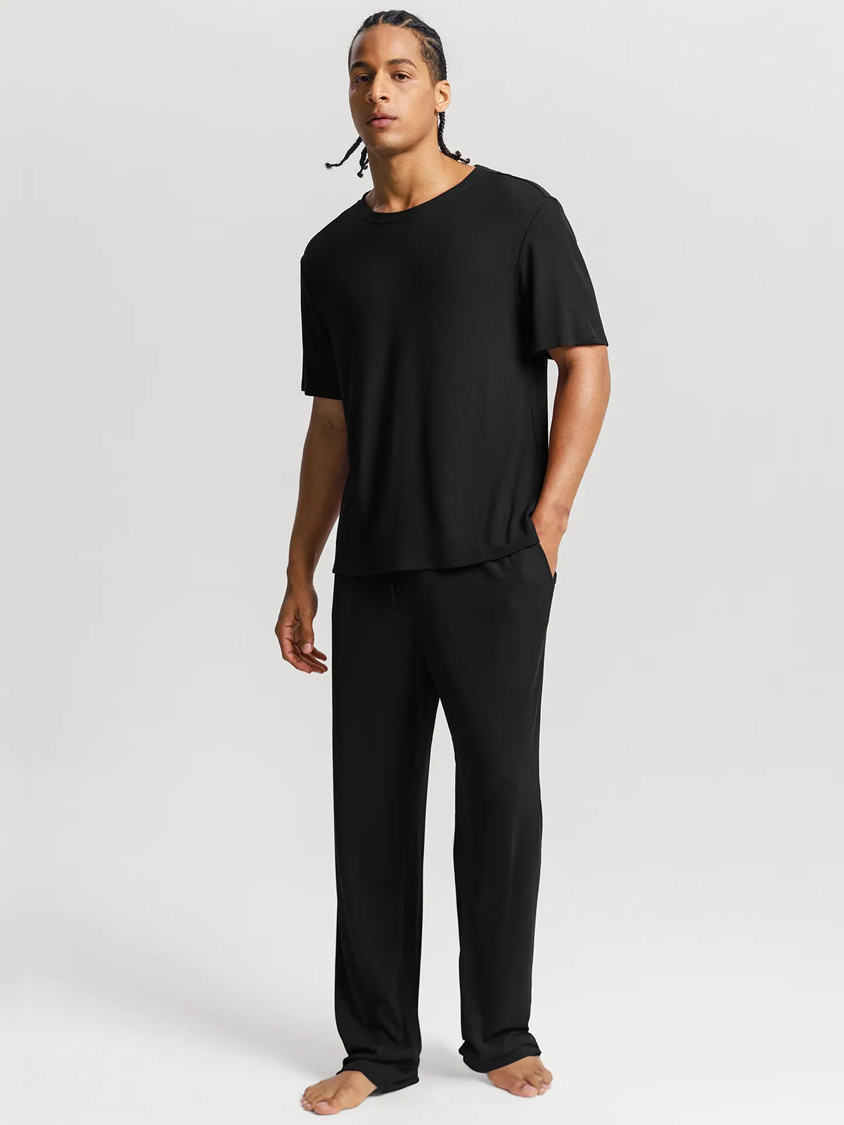 Men's Modal Short Sleeve & Pant PJ Set - Image 6